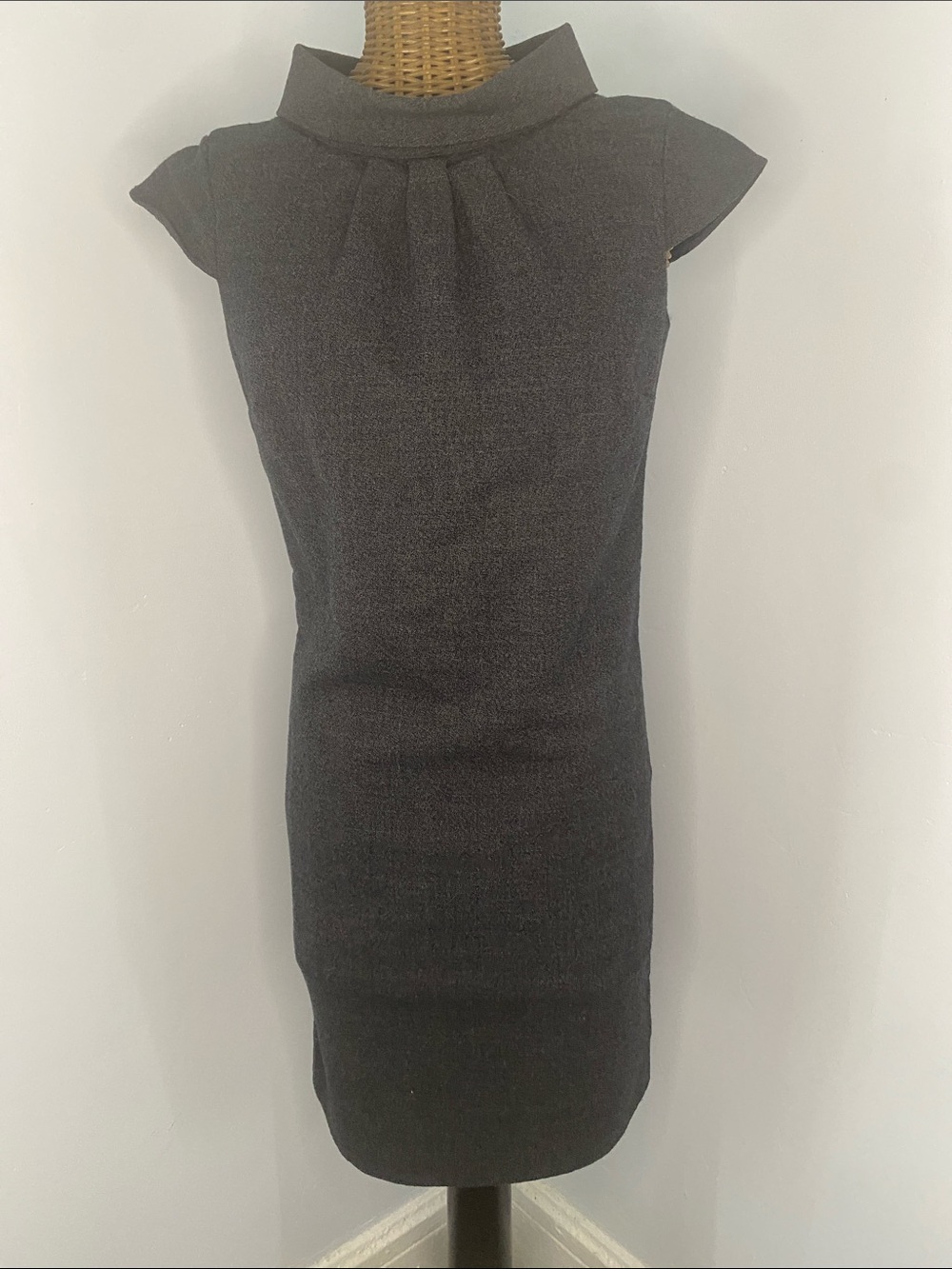 Brooks Brothers Charcoal Cap-Sleeve Sheath Dress
